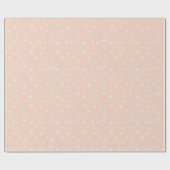 Witte 3-D sneeuwvlokken op een perzikachtergrond Cadeaupapier (Vlak)