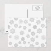 Witte 3-D sneeuwvlokken op een witte achtergrond Briefkaart (Voorkant / Achterkant)