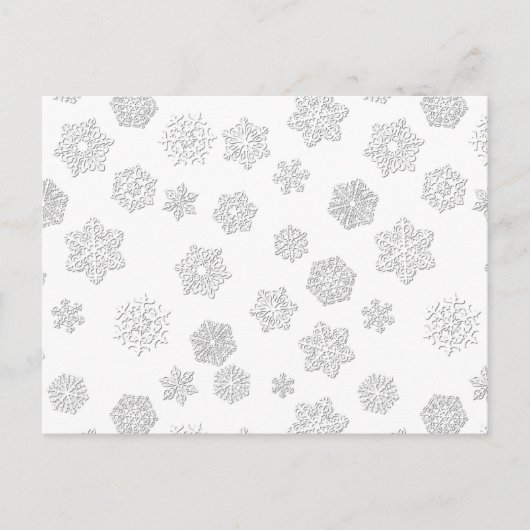 Witte 3-D sneeuwvlokken op een witte achtergrond Briefkaart (Voorkant)
