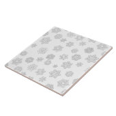 Witte 3-D sneeuwvlokken op een witte achtergrond Tegeltje (Zijkant)