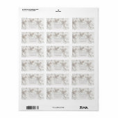 Witte 3D-bloemenrozen bruiloft Etiket (Full Sheet)