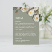 Witte 3D-bloemenrozen Informatiekaartje (Staand voorkant)