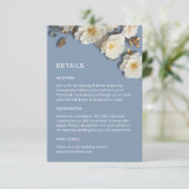 Witte 3D-bloemenrozen Informatiekaartje (Staand voorkant)