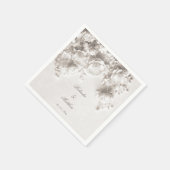 Witte 3D bloemrozen | Trouwen Servet (Hoek)