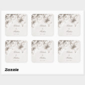 Witte 3D bloemrozen | Trouwen Vierkante Sticker (Vel)