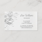 Witte 3D eenvoudige bloemen Visitekaartje (Achterkant)