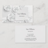 Witte 3D eenvoudige bloemen Visitekaartje (Voorkant / Achterkant)