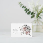 Witte 3D Eenvoudige Bloemen Visitekaartje (Staand voorkant)