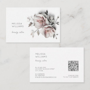 Witte 3D Eenvoudige Bloemen Visitekaartje