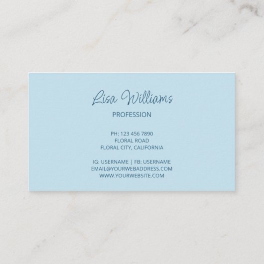 Witte 3D eenvoudige bloemen Visitekaartje (Achterkant)