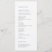 Witte 3D rozen bloemig Programmakaart (Achterkant)
