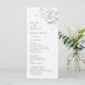 Witte 3D rozen bloemig  Programmakaart (Staand voorkant)
