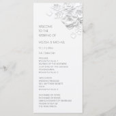 Witte 3D rozen bloemig Programmakaart (Voorkant)