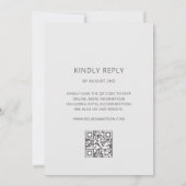 Witte 3D Rozen Frame Trouw Simpel Kaart (Achterkant)