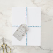 Witte 3D rozen huwelijksbedankje Cadeaulabel (Met Touw)