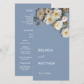 Witte 3D Rozen Stofblauw | Trouwprogramma (Voorkant / Achterkant)