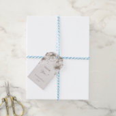 Witte 3D rozen trouw bedankt Cadeaulabel (Met Touw)