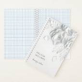Witte 3D Simpele Bloemen Notitieboek (Binnen)