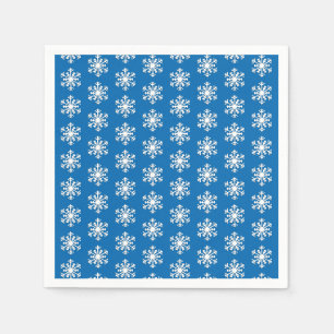 Witte 3D-sneeuwvlok op een blauwe achtergrond Servet