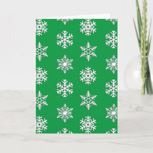 Witte 3D-sneeuwvlokken, aanpasbare achtergrond Feestdagen Kaart
