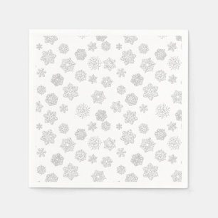 Witte 3D-sneeuwvlokken op een witte achtergrond Servet
