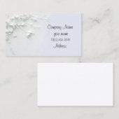 Witte 3D Visitekaartje met eenvoudige bloem (Voorkant / Achterkant)