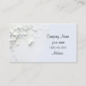 Witte 3D Visitekaartje met eenvoudige bloem (Voorkant)