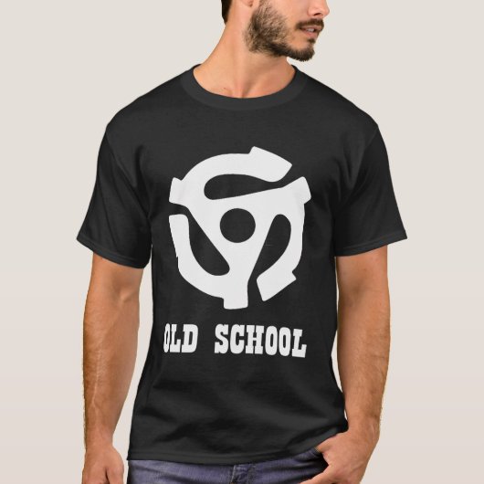 Witte 45 RMP Record Player Adapter T-shirt (Voorkant)