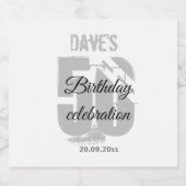 Witte 50e van elke leeftijd Gepersonaliseerde Part Sparkling Wijnetiket (Enkel label)