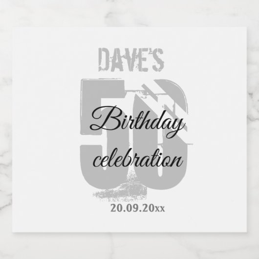 Witte 50e van elke leeftijd Gepersonaliseerde Part Sparkling Wijnetiket (Enkel label)