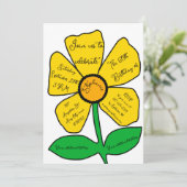 Witte 60ste verjaardag gouden doedelbloem kaart (Staand voorkant)