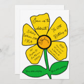 Witte 60ste verjaardag gouden doedelbloem kaart (Voorkant / Achterkant)