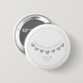 Witte 70ste Jubileum voor het huwelijk op platina Ronde Button 5,7 Cm (Voorkant /achterkant)