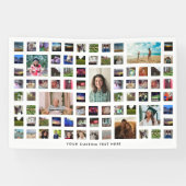 Witte 80 foto collage verjaardagsfeestje spandoek (Horizontaal)