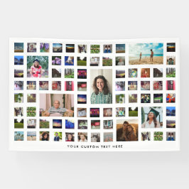 Witte 80 foto collage verjaardagsfeestje spandoek