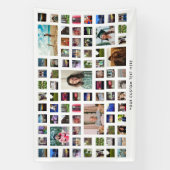 Witte 80 foto collage verjaardagsfeestje spandoek (Verticaal)