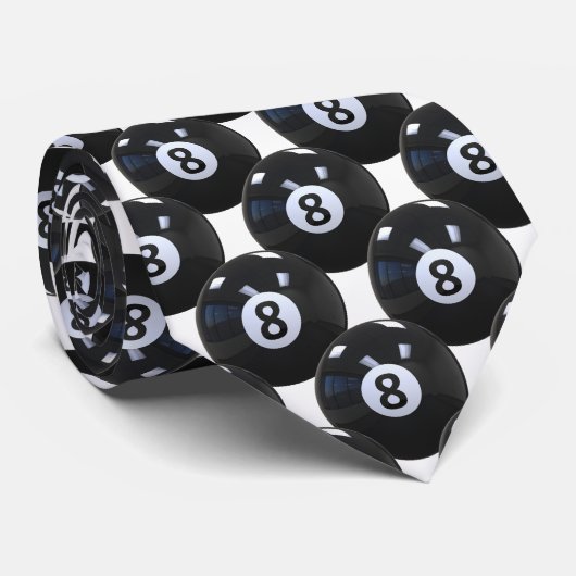 Witte 8 Ball Biljart Poolspeler Cool Stropdas (Opgerold)