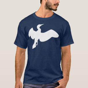 Witte aalscholver in de vlucht t-shirt