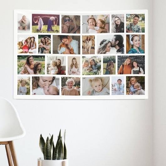 Witte Aangepaste 24 Foto Collage Feest Spandoek