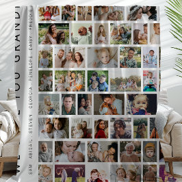 Witte aangepaste 54 foto collage fleece deken