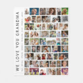 Witte aangepaste 54 foto collage fleece deken (Voorkant)
