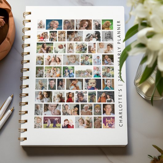 Witte aangepaste 54 foto collage planner