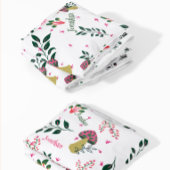 Witte Aangepaste Baby Naam en Paddenstoelen Bos Fleece Deken