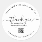 Witte aangepaste dank u Stickers met QR-code (Voorkant)