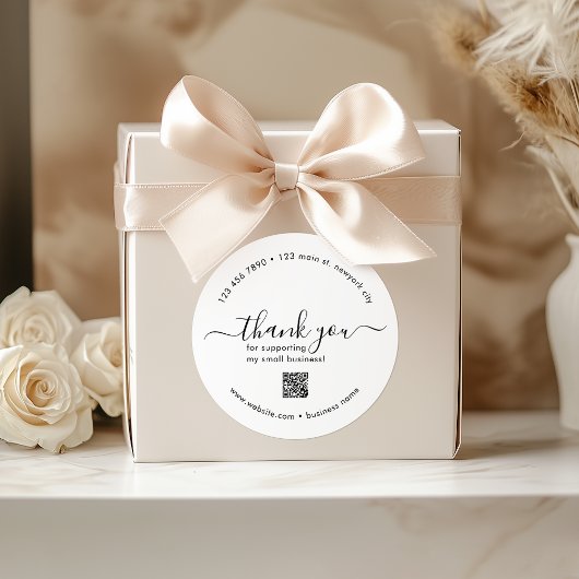 Witte aangepaste dank u Stickers met QR-code