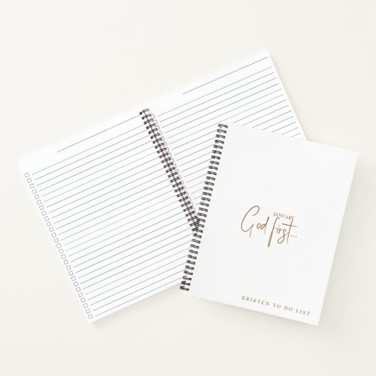 Witte Aangepaste God 1st Maandelijks om Lijst Chec Notitieboek (Binnen)