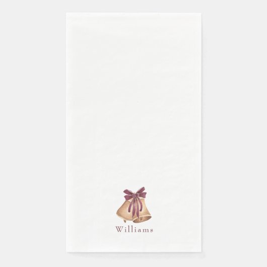 Witte Aangepaste Kerstklokken Vakantie Servet (Voorkant)