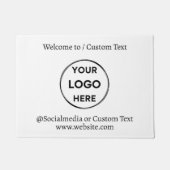 Witte aangepaste Logo Moderne Minimale Business Deurmat (Voorkant)