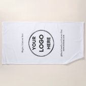 Witte aangepaste Logo Moderne Minimale Business Strandlaken (Voorkant)