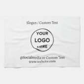 Witte aangepaste Logo Moderne Minimale Business Theedoek (Horizontaal)